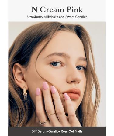 ohora Semi Cured Gel Nail Strips in Cream Pink - Salon-Quality, Long Lasting, Easy to Apply & Remove - Includes Prep Pads, Nail File & Wooden Stick - Buy Online on GoSupps.com