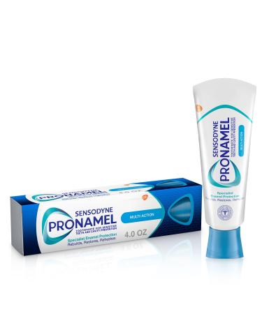 Sensodyne Pronamel Multi-Action Enamel Toothpaste for Sensitive Teeth, to Reharden and Strengthen Enamel, Cleansing Mint - 4 Ounces 4 Ounce (Pack of 1)