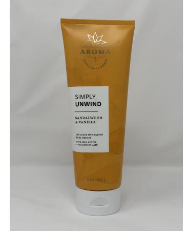 Simply Unwind: Sandalwood & Vanilla Ultimate Hydration Body Cream 8 oz/ 226 g
