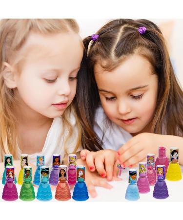Disney Princess 15 Piece Water-Based Nail Polish Set for Kids | Quick Dry & Peel Off | Gift Kit with Toe Spacers | Ages 3 - Buy Online on GoSupps.com