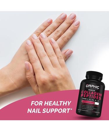 ORPHIC NUTRITION Collagen Peptides Capsules for Women 1800mg Multi Collagen Pills Types I II III V X - Supports Digestive Health Maintaining Strong Joints Tendons Ligaments and Muscles* 90 Caps - Buy Online on GoSupps.com