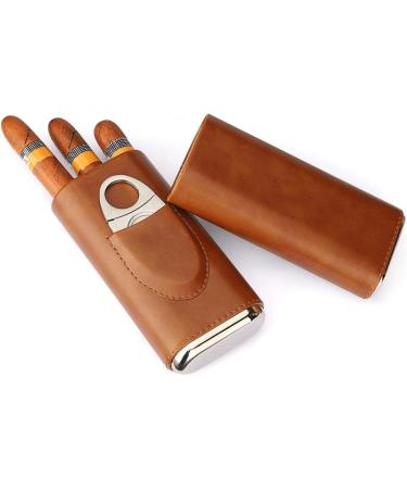 Time C club 3 Sticks Portable moisturizer Cigar Case Imported Cedar Wood Lined Cigar humidor Cigar Box Stainless Steel Cutter Set - Buy Online on GoSupps.com