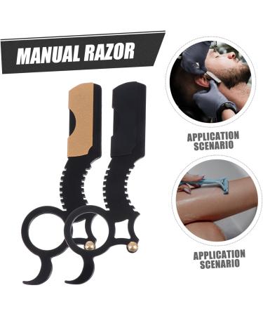 Stainless Steel Healeved 2-in-1 Shaver Holder & Razor for Men | Manual Bear Razing Hairdresser Tools - Buy Online on GoSupps.com
