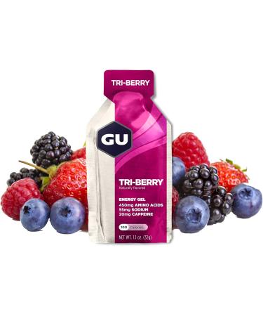 GU ENERGY Original Sports Nutrition Energy Gel Vanilla Bean 24-Count & Original Sports Nutrition Energy Gel Tri Berry 24-Count - Buy Online on GoSupps.com