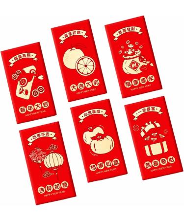 Generic 6pcs 2024 Chinese New Year Red Envelopes Big Red Packet Money Pockets Dragon Hong Bao Spring Festival Style C - Buy Online on GoSupps.com