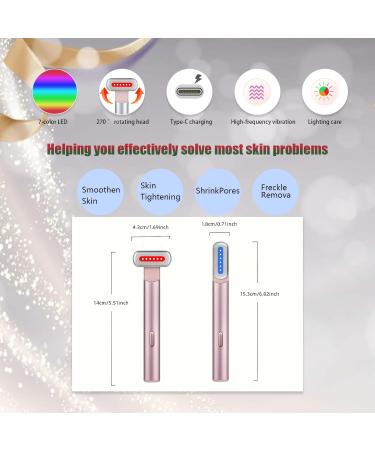 7-in-1 Red Light Therapy for Face - LED Eye Massager & Skincare Tool (Rose Gold) | Home Skin Care Solutions - Buy Online on GoSupps.com