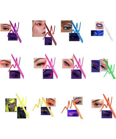 Halloween Glow Eyeliner UV Liquid Colored Pencil Waterproof Smudge-Proof High-Pigmented Colorful Fluorescent Liner Halloween Black Eyeliner 5 - Buy Online on GoSupps.com