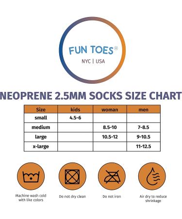 FUN TOES 2.5MM Neoprene Water Sports Socks - 2 Pairs for Scuba Diving, Snorkeling & More - Black, X-Large - Buy Online on GoSupps.com