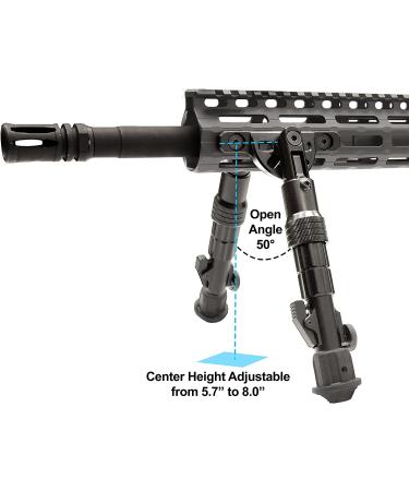 UTG Recon Flex M-LOK Bipod Matte Black - Adjustable Height 5.7-8 - Buy Online on GoSupps.com