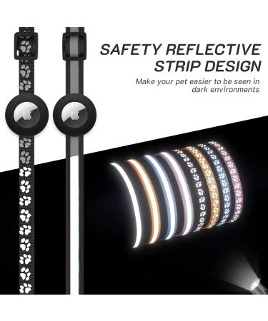Shop Adjustable Airtag Cat Neck Band with Bell | Reflective Kitten Collar Holder | Safety Buckle for Cats | 17.8-30.5 cm - Violet - Buy Online on GoSupps.com
