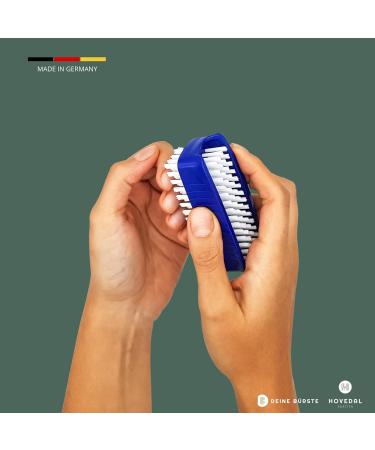 Nail Brush Set - 3 Double-Sided Hand Washing Brushes for Nails Hands & Feet - Made in Germany - Blue/White/Light Gray - Buy Online on GoSupps.com