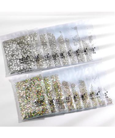 Rhinestones 1440pcs SS3 Glass Nail Art Crystal White Flatback Gemstones for Crafts Nails Makeup Bags and Shoes Decoration(SS3  Clear White) Clear White SS3/1440pcs - Buy Online on GoSupps.com
