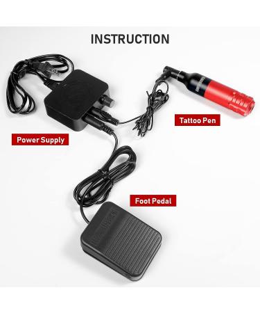 Wormhole Tattoo Machine Kit with 10 Inks, 20 Cartridge Needles & Power Supply - For Tattoo Artists and Beginners | WTK141 - Buy Online on GoSupps.com
