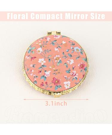 Framendino Retro Floral Pocket Mirror 4 Pack - Vintage Flowers Makeup Compact Mirrors for Women and Girls - Buy Online on GoSupps.com