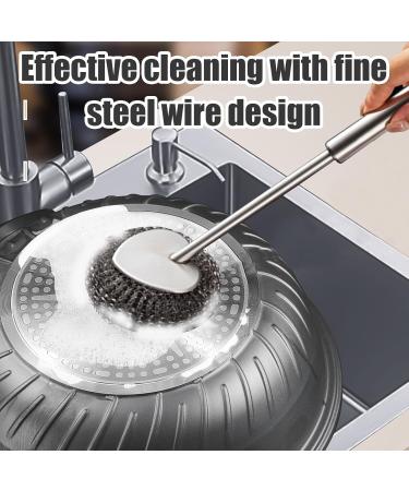 Stainless Steel Pot Cleaner Set - Scrubby Sponges & Handle for Kitchen & Bathroom - Buy Online on GoSupps.com
