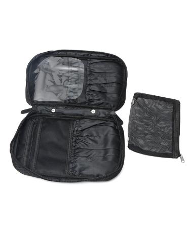 Makeup Brush Pocket & Waterproof Cosmetic Bag - Portable Beauty Travel Storage with Hand Loop - Black - Buy Online on GoSupps.com