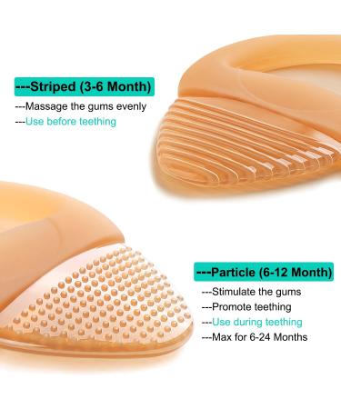 Seposeve Silicone Baby Teething Toys for Boys & Girls 0-6 Months and 6-12 Months - BPA-Free, Soft & Easy to Clean (2 Brown) - Buy Online on GoSupps.com