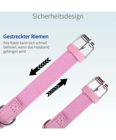 Premium XS Pink Airtag Cat Neck Band - Soft GPS Collar with Bracket & Bell for Young Cats - Buy Online on GoSupps.com