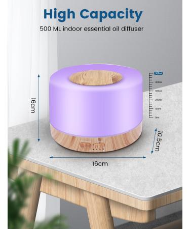Pitasha 500ml Essential Oil Diffuser - Aromatherapy Humidifier with Remote Control BPA-Free for Home Office & Car - LED Light Feature - Buy Online on GoSupps.com