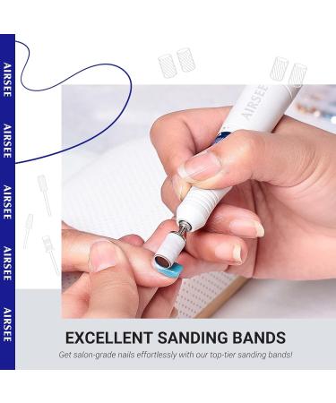 AIRSEE Sanding Bands for Electric Nail Drill 100 Piece Set 240 Grit Medium Acrylic File Attachments Professional 1 Sander Mandrel Bit Beauty Salon Accessories Manicure and Pedicure Finger Callus Zebra 240# Grit White - Buy Online on GoSupps.com