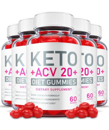 (5 Pack) Keto ACV 20 Gummies - Official Formula Vegan - Keto ACV 20 Plus Gummies Keto ACV 20+ Gummies Apple Cider Vinegar Vitamin B12 B6 Beet Root Juice Keto ACV 20 Plus Jujubes (300 Gummies)