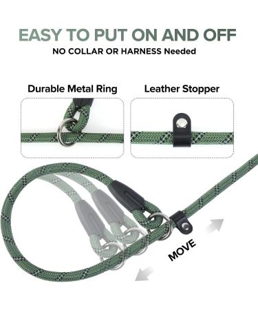 Loutep Slip Lead for Large & Medium Dogs- 1.8m Green Rope with Reflective Stitching - Buy Online on GoSupps.com