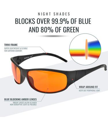 Blue Blocking Amber Glasses for Sleep | Orange-Tinted Night Vision Glasses | Relax & Improve Sleep Quality | 61-16-127mm - Buy Online on GoSupps.com