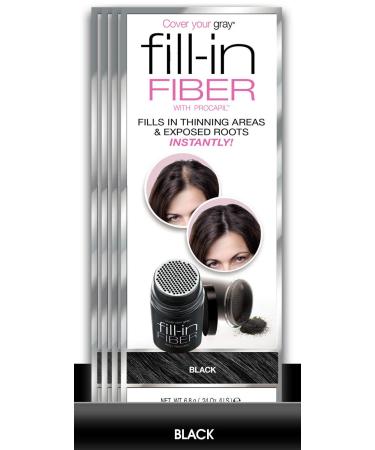 Cover Your Gray Pro Fill-In Fibers with Procapil - Black | Conceal Roots & Thinning Hair - Buy Online on GoSupps.com