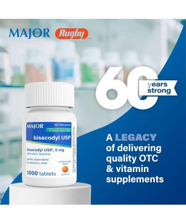 Bisacodyl 5MG Generic Laxative Coated Tablets 1000 Count x 4 Bottles (4000 Total) - Bulk Pack for Gentle Relief - Buy Online on GoSupps.com