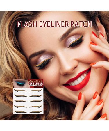 Glitter Eyeliner Stickers - 5 Pairs Glitter Instant -Adhesive Eyeliner Stencil - Eyeliner Tool Makeup Stickers Sparkly Long Lasting Sticker Eyeliner for Women and Girls Orange (Five Pairs) - Buy Online on GoSupps.com