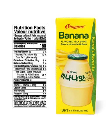 Binggrae Banana Flavored Milk 6.8 Fl Oz (Pack of 6) - Delicious Korean Banana Milk - Buy Online on GoSupps.com