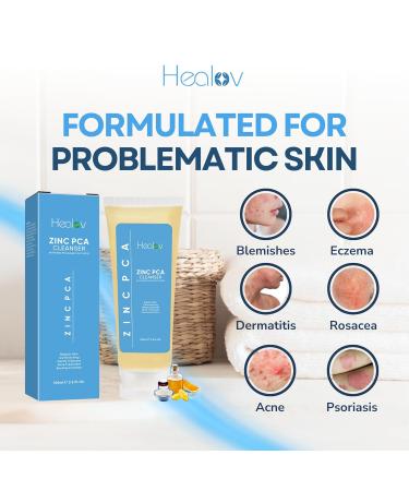 Zinc Face Wash | Acne Rosacea & Eczema Skin Therapy | Exfoliating Zinc Cleanser for All Skin Types - Buy Online on GoSupps.com