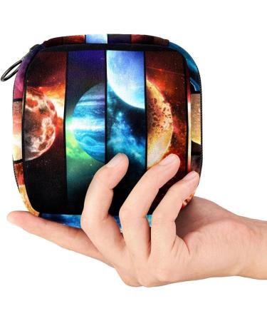 Menstrual Bag with Zipper - Cosmic Planet Ladies Napkin Pouch & Tampons Collection Bags for Women & Girls - International Shipping Available - Buy Online on GoSupps.com