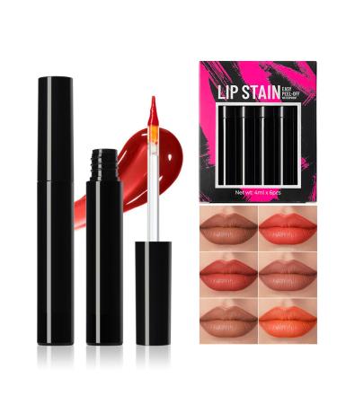 Lipliner Discoloration Removable Makeup Discoloration 6 Pieces Highly Pigmented NonBreaking Lip Stain For Women and Girls