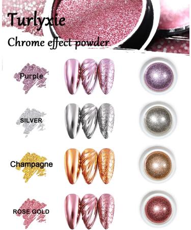 Turlyxie 6 Chrome Nail Powder - Mirror Effect | Holo Chrome & Pearl Powder | Nail Art Essential C2 - Buy Online on GoSupps.com