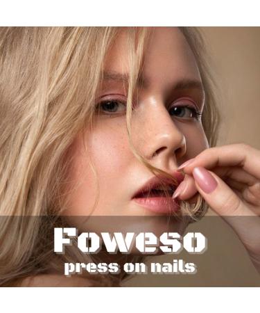 Foweso Independence Day Short Square Fake Nails - Patriotic Stars and Stripes Design - 4th of July Acrylic False Nails for Women and Girls - Buy Online on GoSupps.com
