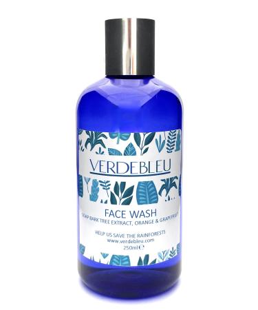 Verdebleu - 99% Natural Face Wash - Aloe Vera Orange Grapefruit. No Sulfates/Parabens No Soap. pH 5.5 Sensitive Skin. We Donate 5% of Profit to Save the Rainforest. 250ml