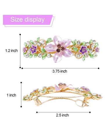 WHAVEL 3PCS Flower Hair Barrettes - French Barrettes for Women - Large Butterfly Fancy Hair Clips - Perfect for Thick & Fine Hair - Purple - Buy Online on GoSupps.com