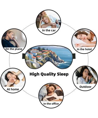 Shop Soft Blue Ocean Sea Printed Eye Mask | Adjustable Breathable Light Blocking Sleep Mask - International Shipping Available - Buy Online on GoSupps.com