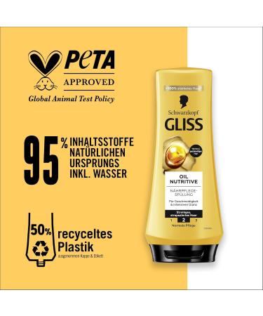 Gliss Conditioner Oil Nutritive (200 ml) conditioner intensely nourishes damaged and damaged hair the conditioner ensures perfect detangling - Buy Online on GoSupps.com
