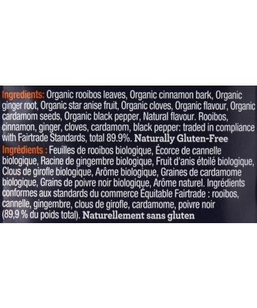 Four O'Clock Rooibos Chai Tea Organic Fairtrade Non-Gmo Kosher Gluten-Free 80 Teabags - Buy Online on GoSupps.com