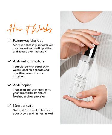 CHADO Micellar Water | Gentle Facial Cleanser & Makeup Remover for Sensitive Skin | Alcohol-Free Cruelty-Free | Revitalizing for All Skin Types 100 ml - Buy Online on GoSupps.com