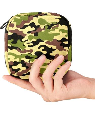 Military Camouflage Menstrual Pad Bag with Zipper | Ladies Napkin & Tampon Storage for Women & Girls - Buy Online on GoSupps.com
