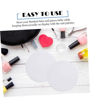 VILLCASE 10pcs Nail Polish Palette Silicone Makeup & Manicure Tray for Nail Art | Round White Nail Stand 9.5x9.5CM - Perfect for Professionals & DIY - Buy Online on GoSupps.com