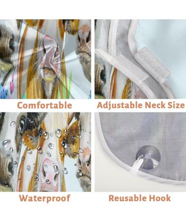 Beard Bib Apron for Men - Non-Stick Waterproof Hair Catcher Cape | Ideal for Shaving & Grooming - Cow Butterfly Flower Design - Buy Online on GoSupps.com