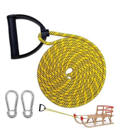 Udbrud sledge rope sledline with carabiner 400 cm sled rope rope sled rope with handle sledge pull rope premium sline extra long toboggan accessories ideal for pulling sledge