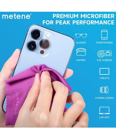 Metene 15 Pack Microfiber Cleaning Cloths - Glasses, Phone, Screens, Camera Lens Cleaner - Dark Purple - Buy Online on GoSupps.com