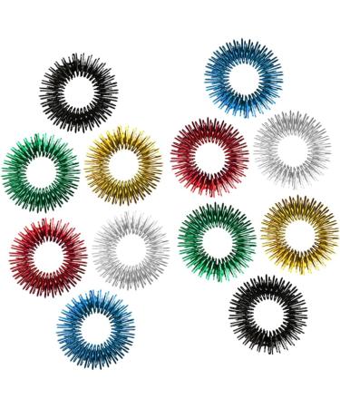TOVINANNA 24 STK Massage Rings for Stress Relief | Decompression & Acupressure Finger Toys | Spiky Roller Massage Device - Buy Online on GoSupps.com