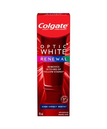 Colgate Optic White High Impact Whitening Toothpaste Minty Fresh Taste Enamel Safe Fluoride for Cavity Protection with Hydrogen Peroxide 70 mL Whitening 70 ml (Pack of 1)