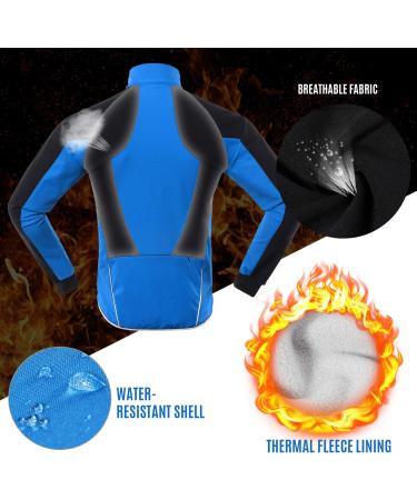 Lixada Men's Waterproof Windproof Bicycle Jacket | Thermofleece MTB Racing Coat for Autumn & Winter Cycling - Buy Online on GoSupps.com